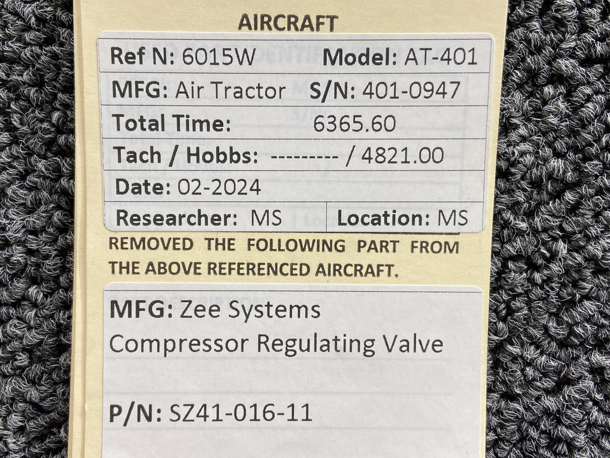Zee Systems SZ41-016-11 Zee Systems Compressor Regulating Valve
