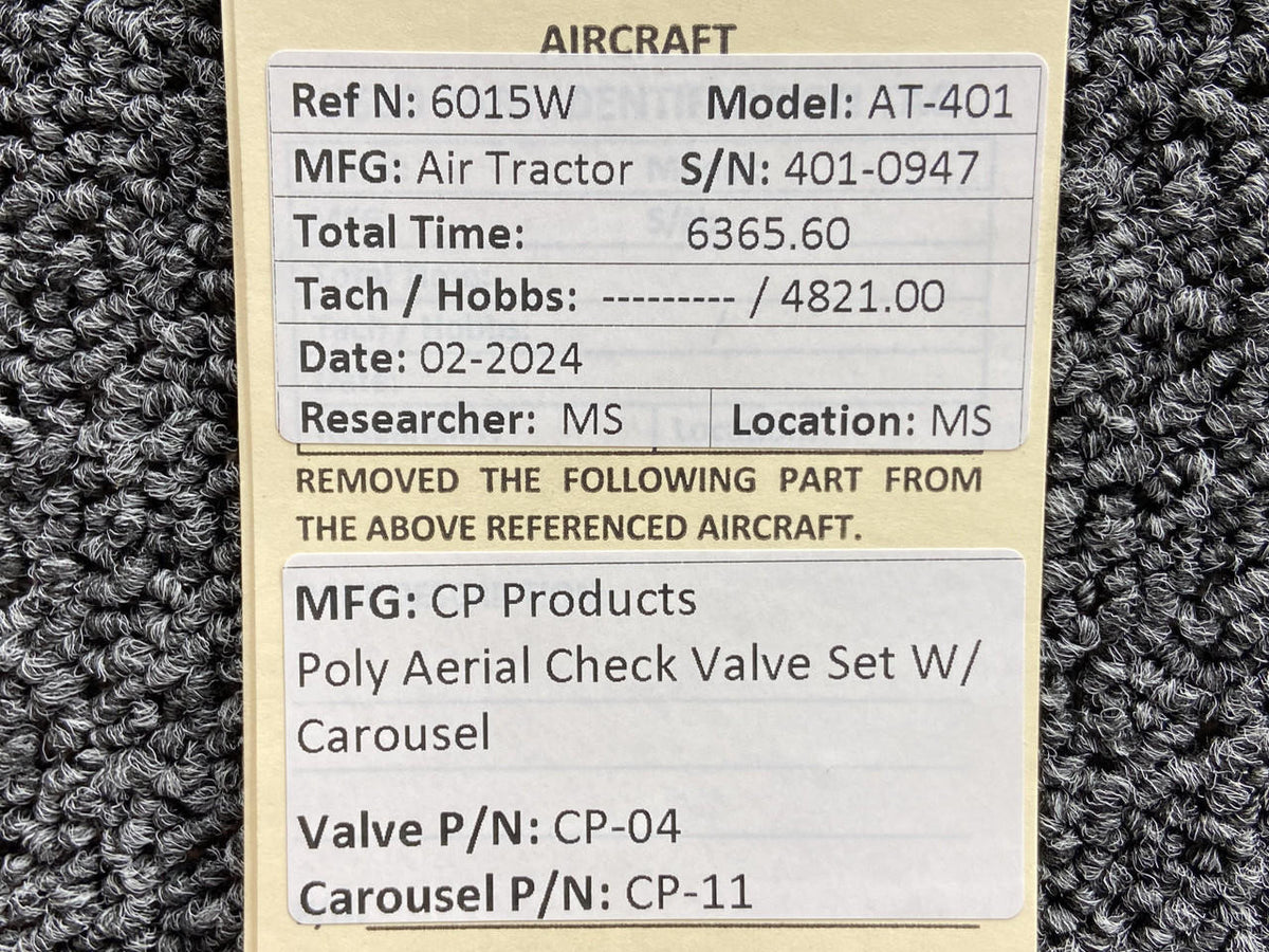 CP Products CP-04, CP-11 CP Products Poly Aerial Check Valve Set with Carousels