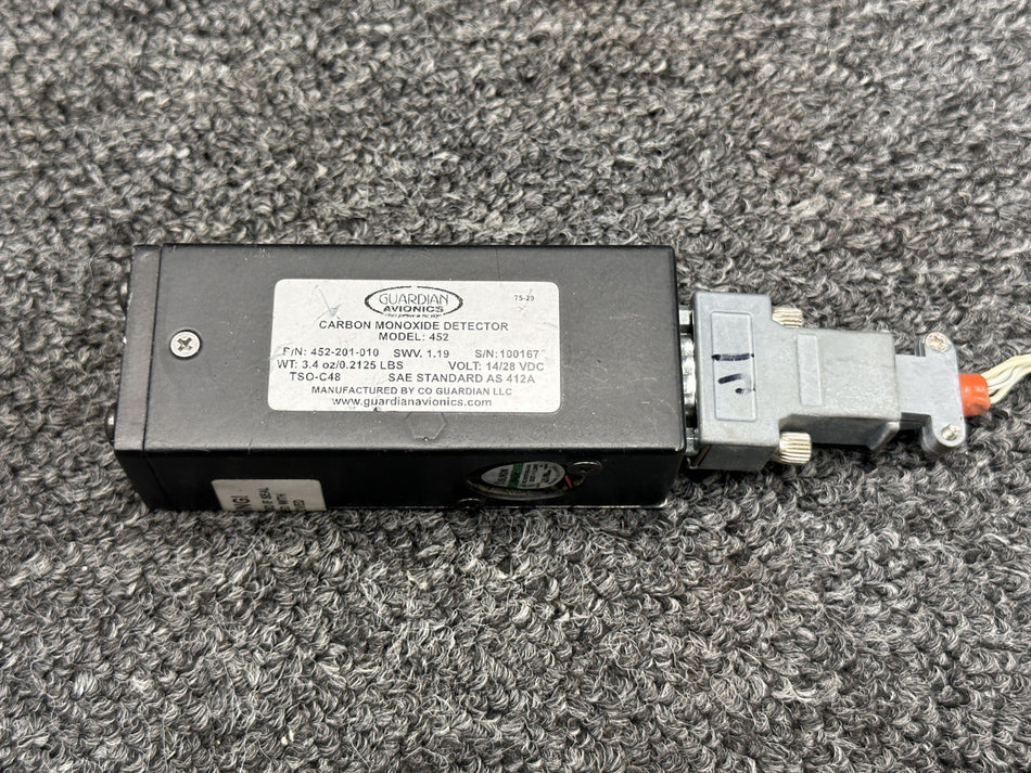 452-201-010 Guardian Avionics 452 Carbon Monoxide Detector Assembly (14 or 28V)