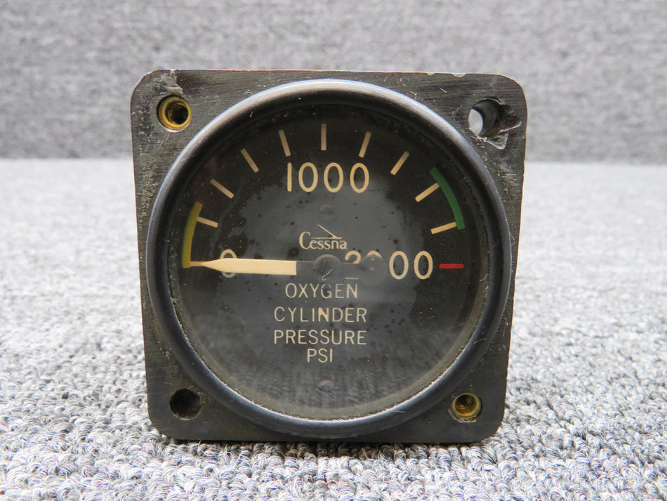S-1325 N1 US Gauge Oxygen Cylinder Pressure Indicator (Cloudy Face, Worn Holes)