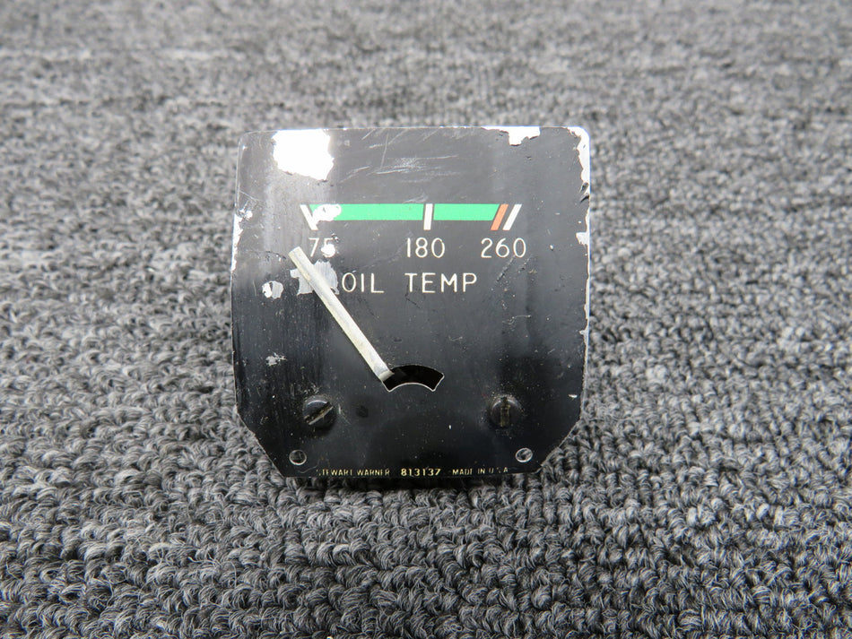 813137 Stewart-Warner Oil Temperature Indicator (Worn and Chipped Face)
