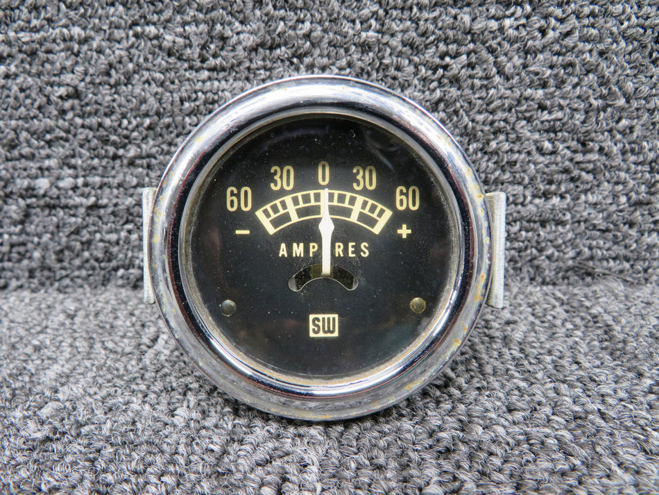 416883 Stewart-Warner Ammeter Indicator (Range: -60 to 60 Amps) (Faded Face)