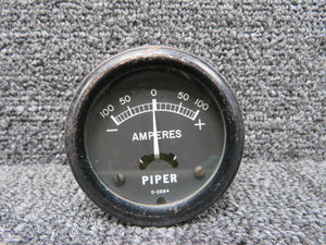 D-2684 (Alt: 550-602) Piper Ammeter Indicator (Range: -100 to 100 Amps)