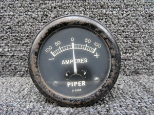 D-2684 Piper Ammeter Indicator (Range: -100 to 100 Amps) (Worn Face)