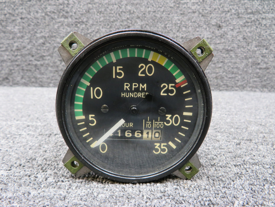 827261 Stewart-Warner Recording Tachometer Indicator (Hours: 4166.10)
