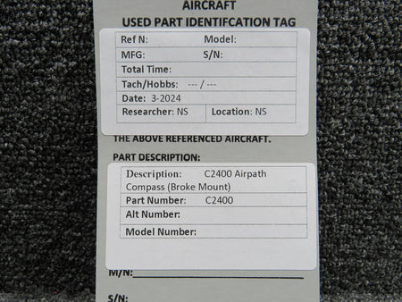 Airpath Instruments C2400 Airpath Compass Indicator (Broken Mount)