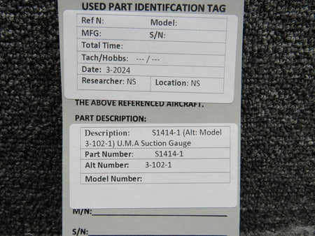 UMA S1414-1 (Alt: 3-102-1) UMA Suction Indicator