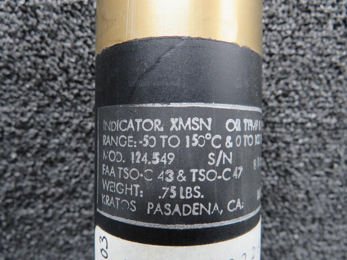 kratos 124-549 Kratos Transmission Oil Temperature and Pressure Indicator