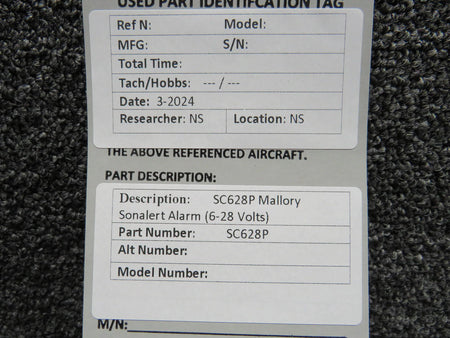 Mallory SC628P Mallory Sonalert Warning Horm (6-28 Volts)