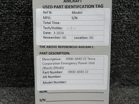 Terra Corp 0900-1840-22 Terra Corporation Emergency Power Unit with Modifications (Black)