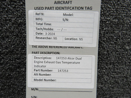Alcor 147253 Alcor Dual Engine Exhaust Gas Temperature Indicator