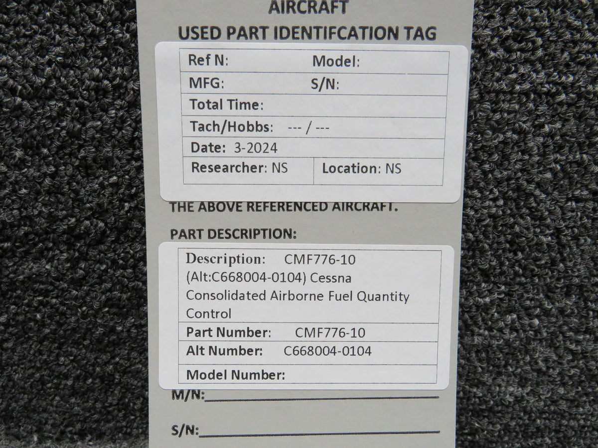 Cessna Aircraft Parts CMF776-10 (Alt:C668004-0104) Cessna Consolidated Airborne Fuel Quantity Control