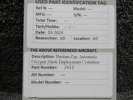 Puritan-Zep Z612 Puritan-Zep Automatic Oxygen Mask Deployment Container
