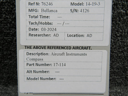 Aircraft Instruments 17-114 Aircraft Instruments Compass