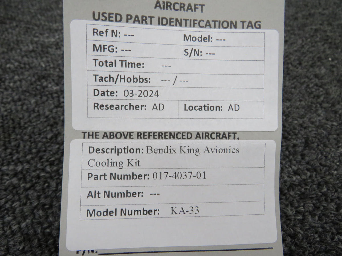 Bendix King 017-4037-01 Bendix King KA-33 Avionics Cooling Kit