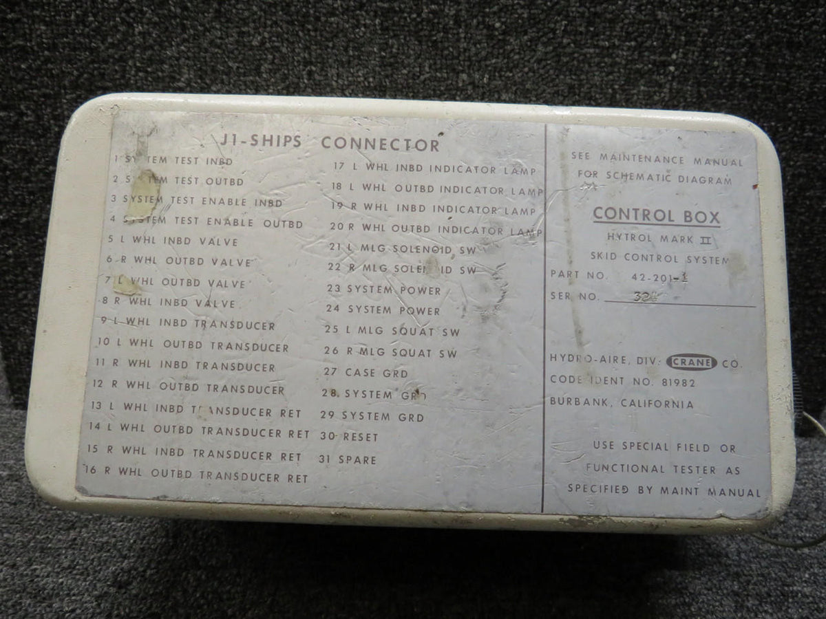 Hydro-Aire 42-201-1 Hydro-Aire Hytrol Mark II Control Box Skid Control System (Worn Face)