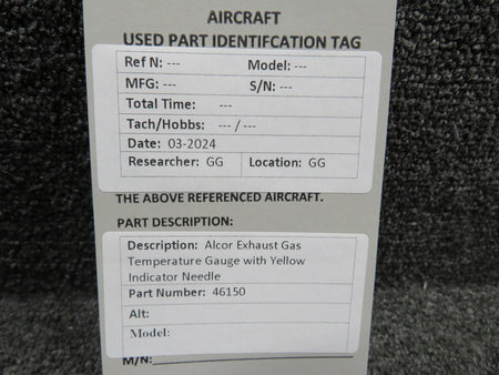 Alcor 46150 Alcor Exhaust Gas Temperature Gauge with Yellow Indicator Needle