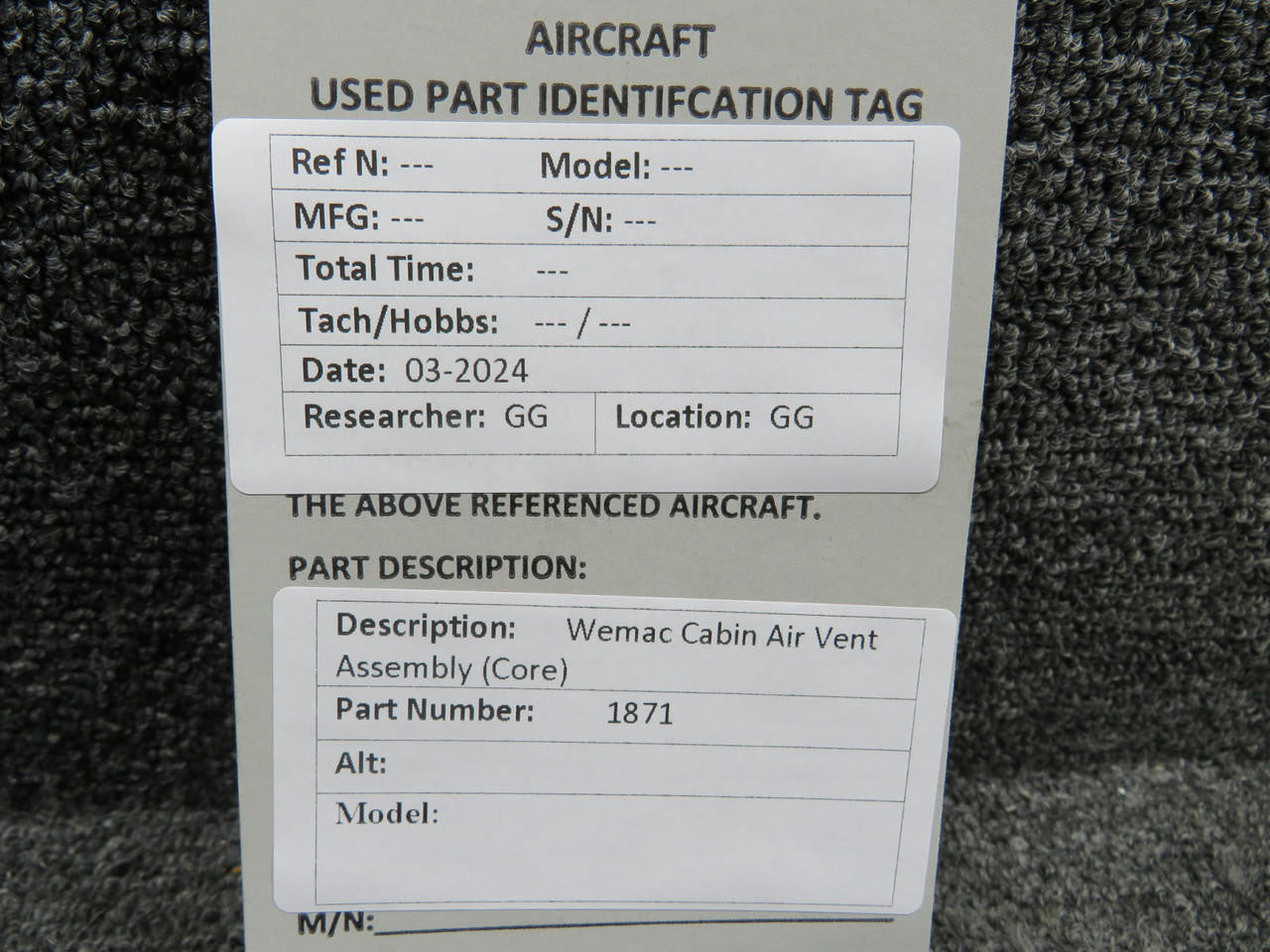 1871 Wemac Cabin Air Vent Assembly (Core) – BAS Part Sales