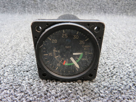 3000-0103 Cessna United Inst Cabin Altitude Differential Pressure Indicator BAS Part Sales | Airplane Parts