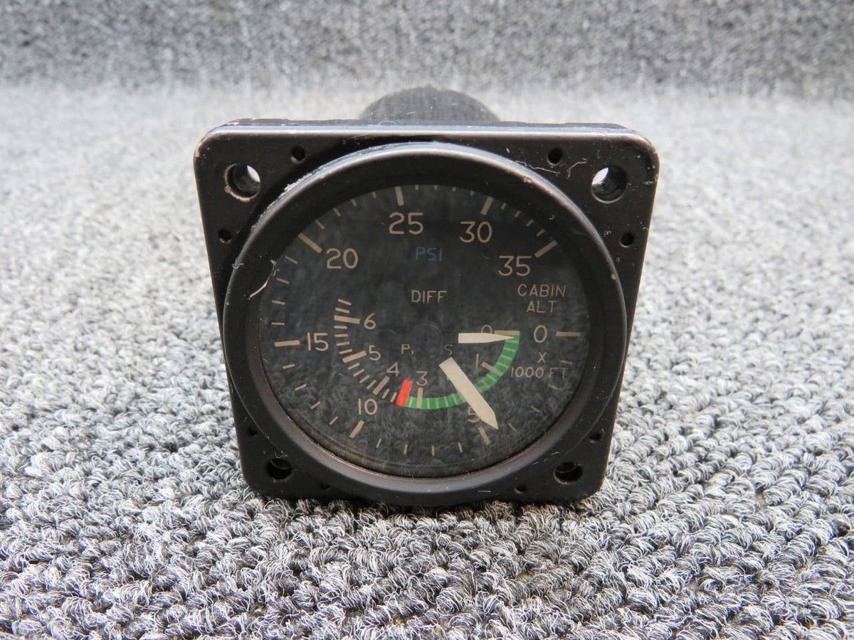 3000-0103 Cessna United Inst Cabin Altitude Differential Pressure Indicator BAS Part Sales | Airplane Parts