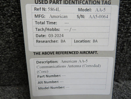 American Aviation American AA-5 Communications Antenna (Corroded) (Core)