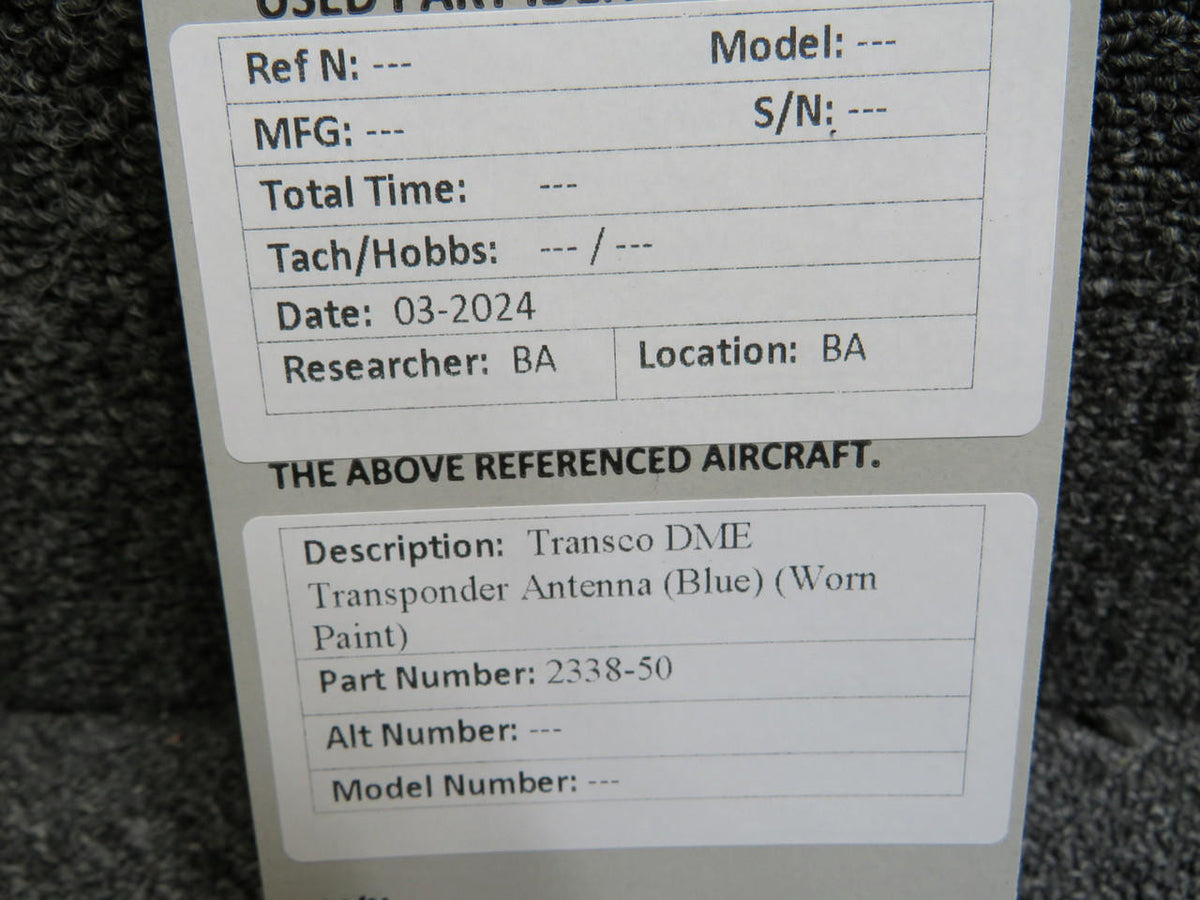 transco 2338-50 Transco DME Transponder Antenna (Blue) (Worn Paint)