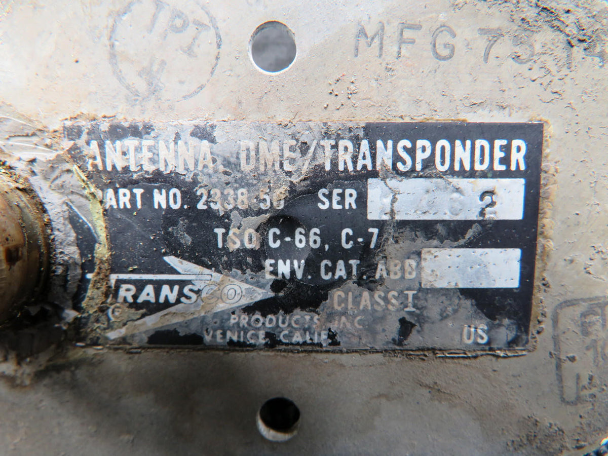 transco 2338-50 Transco DME Transponder Antenna (Blue) (Broken Connector) (Core)