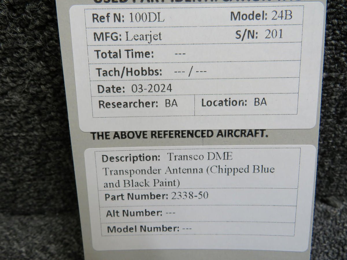 transco 2338-50 Transco DME Transponder Antenna (Chipped Blue and Black Paint)