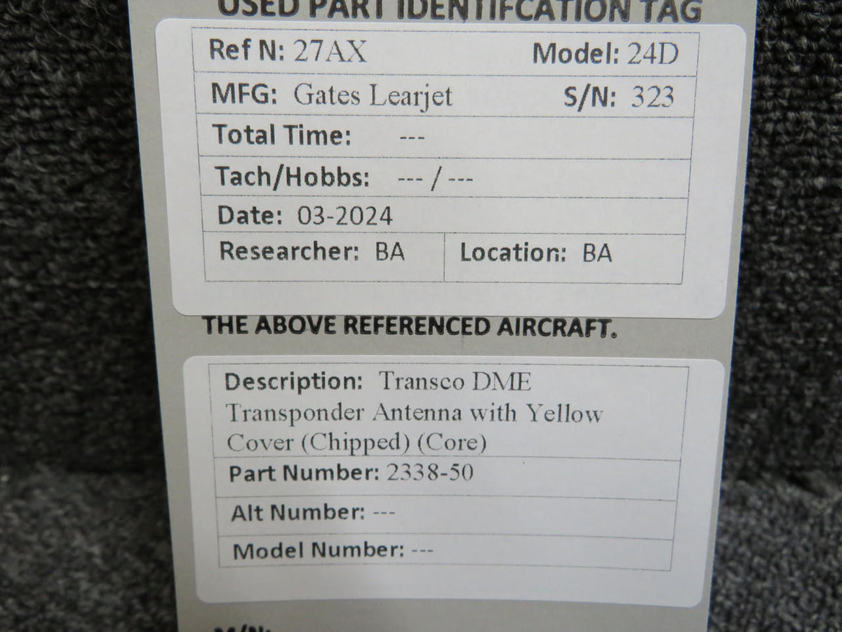 transco 2338-50 Transco DME Transponder Antenna with Yellow Cover (Chipped) (Core)