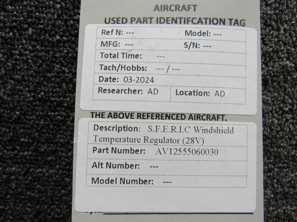 S.F.E.R.I.C AV1255-5-0600-30 S.F.E.R.I.C Windshield Temperature Regulator (28V)