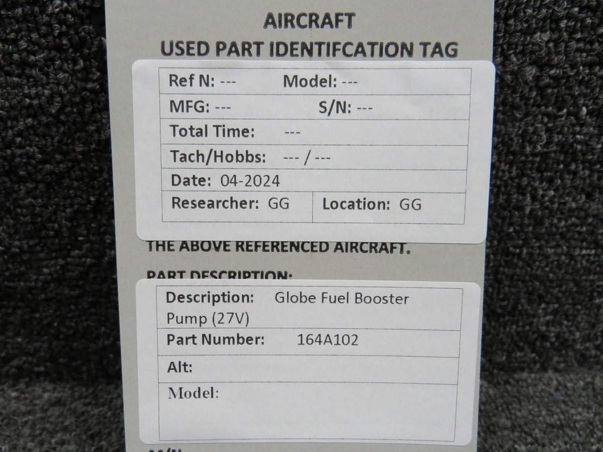 Globe  164A102 Globe Fuel Booster Pump (27V)
