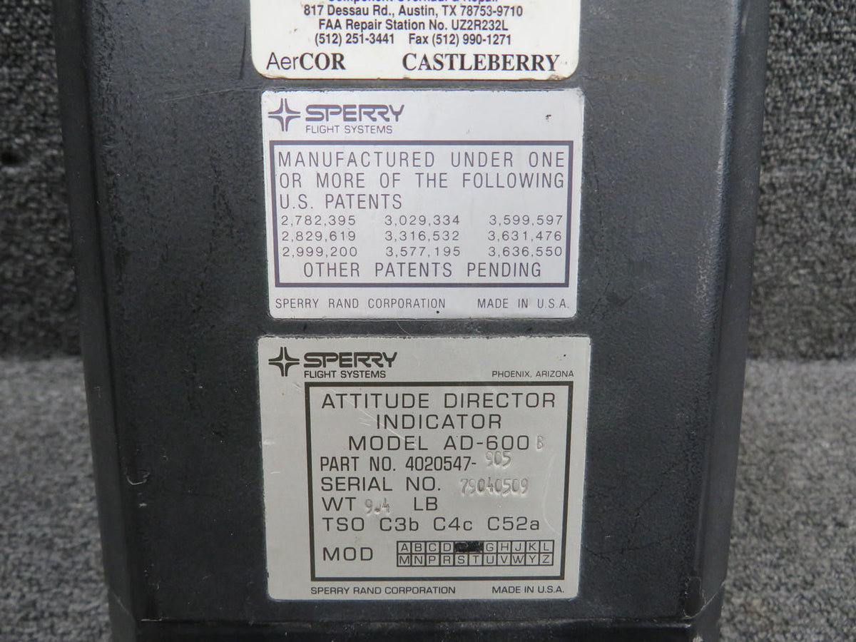 Sperry 4020547-905 Sperry AD-600B Attitude Director Indicator