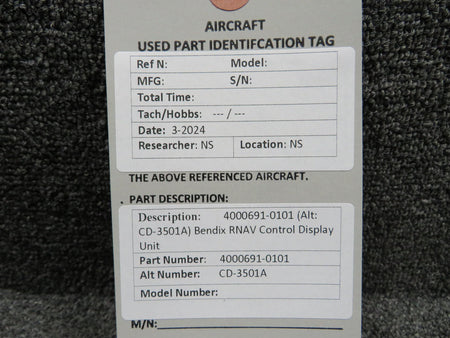 Bendix 4000691-0101 Bendix CD-3501A RNAV Control Display Unit