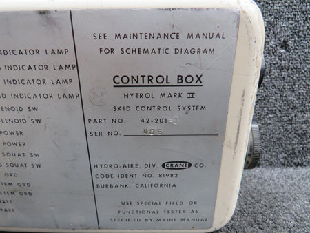 Crane Hydro-Aire 42-201-1 Crane Hydro-Aire Hytrol Mark 2 Skid Control System Unit