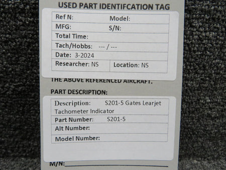 AIM S201-5 Gates Learjet Tachometer Indicator