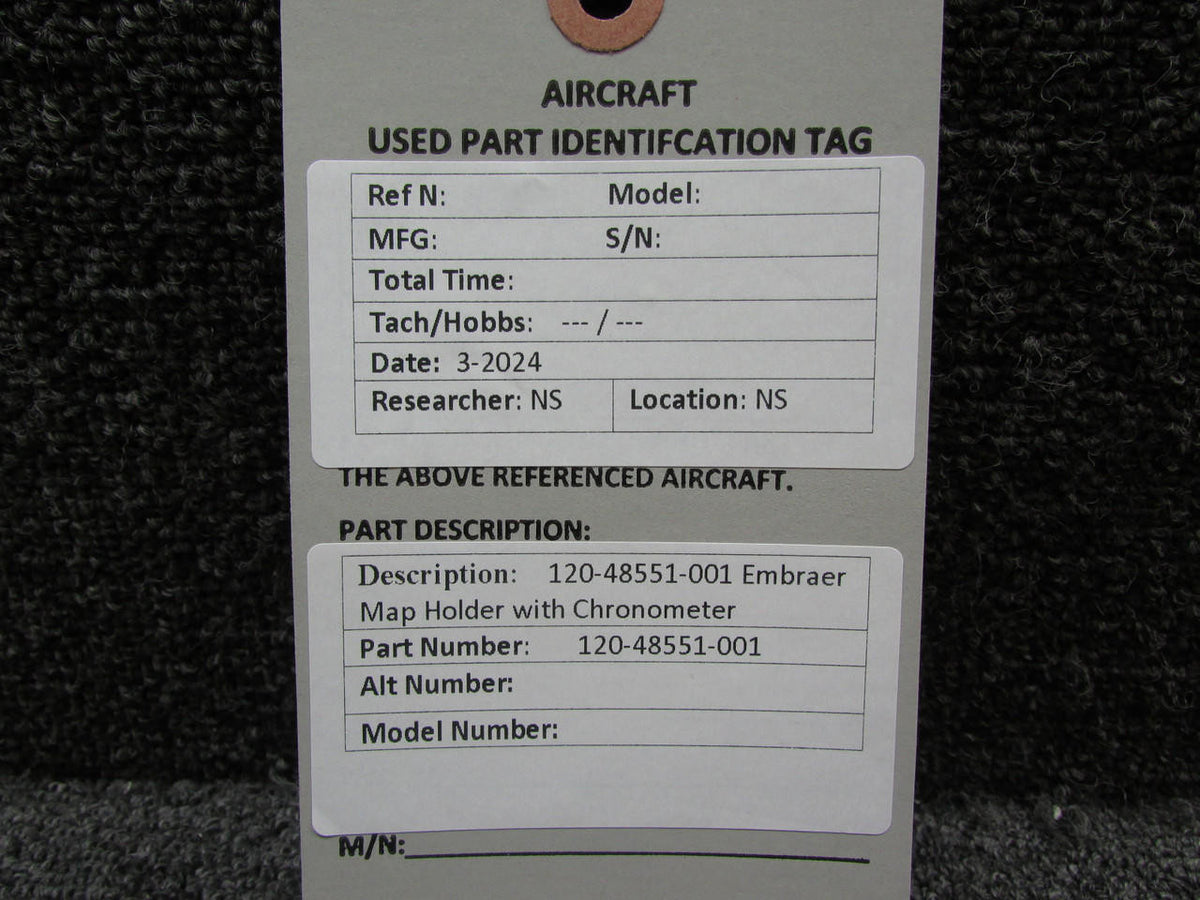 Embraer 120-48551-001 Embraer Map Holder with Chronometer