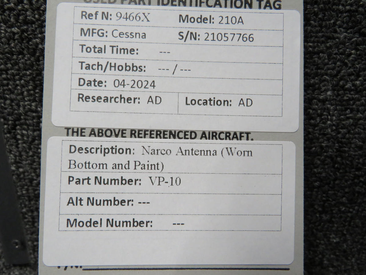 Narco VP-10 Narco Antenna (Worn Bottom and Paint)