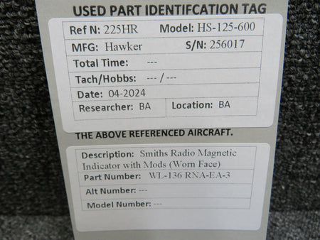Smiths Radio WL-136 RNA-EA-3 Smiths Radio Magnetic Indicator with Mods (Worn Face)