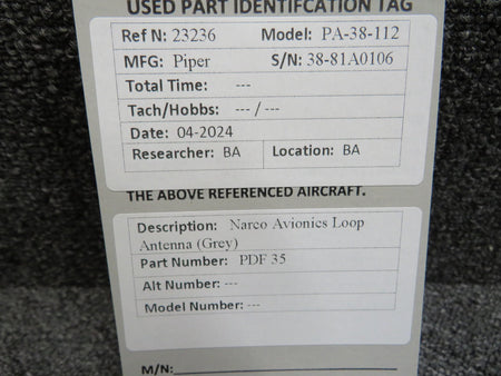 Narco Avionics PDF 35 Narco Avionics Loop Antenna (Grey)