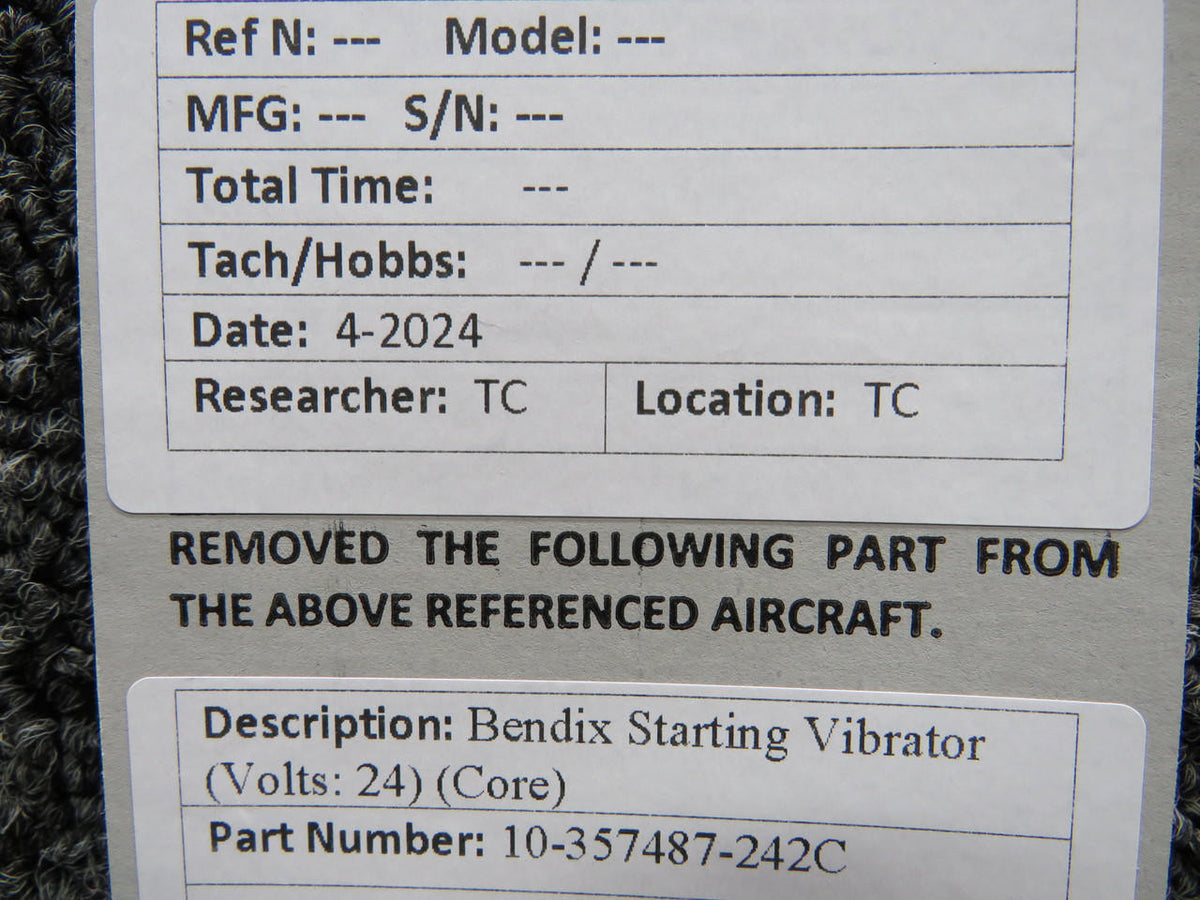 Bendix 10-357487-242C Bendix Starting Vibrator (Volts: 24) (Core)