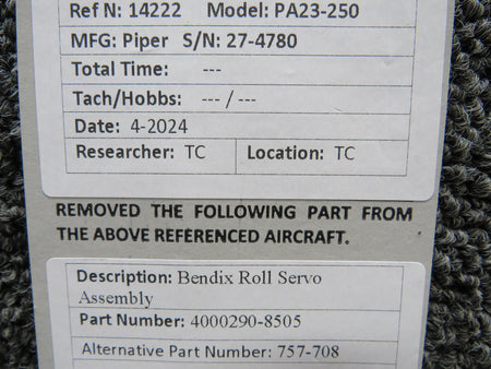 Bendix 4000290-8505 (Alt: 757-708) Bendix Roll Servo Assembly