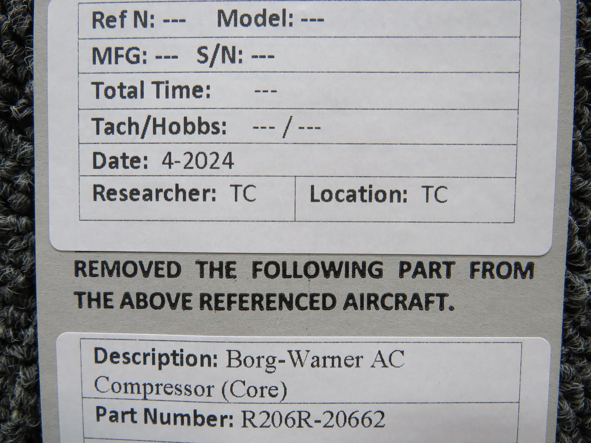 Borg-Warner R206R-20662 Borg-Warner AC Compressor (Core)