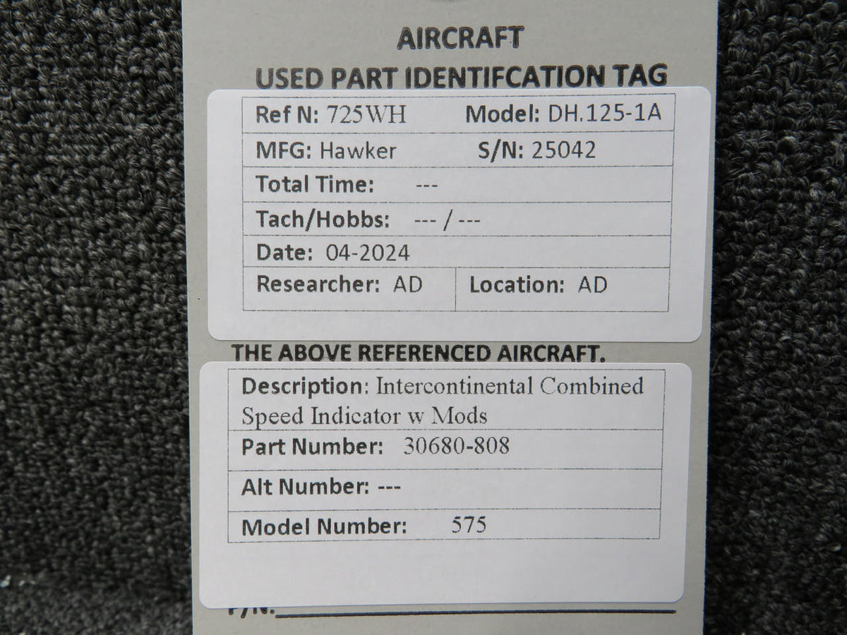 Intercontinental 30680-808 Intercontinental 575 Combined Speed Indicator w Mods