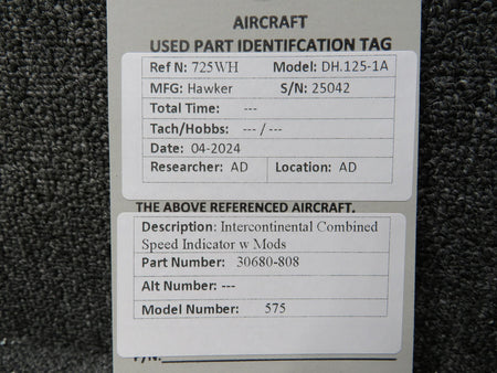 Intercontinental 30680-808 Intercontinental 575 Combined Speed Indicator w Mods