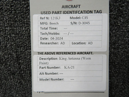 King Radio KA-21 King Radio Antenna (Worn Paint)