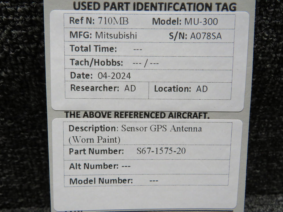 Does Not Apply S67-1575-20 Sensor GPS Antenna (Worn Paint)