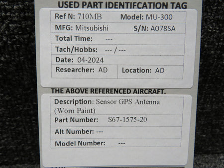 Does Not Apply S67-1575-20 Sensor GPS Antenna (Worn Paint)