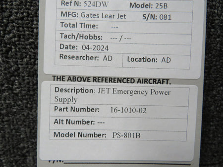 Jet 16-1010-02 JET PS-801B Emergency Power Supply