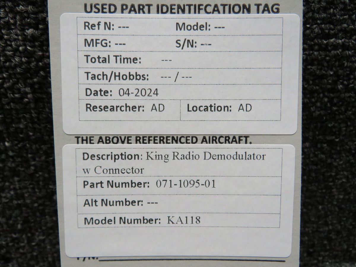 King Radio 071-1095-01 King Radio KA-118 Demodulator with Connector