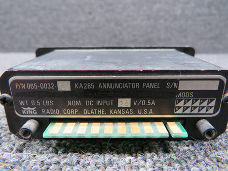 King Radio 065-0032-01 King Radio KA-285 Annunciator Pannel (Damaged Face)